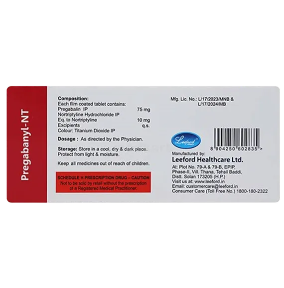 pregabanyl nt tablet 10's